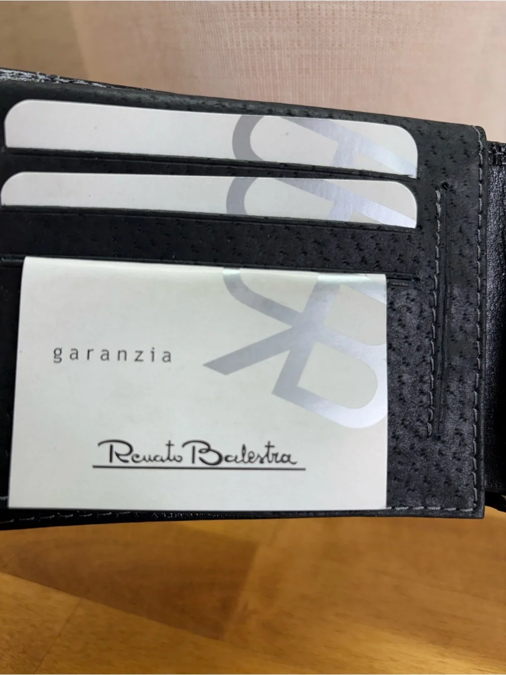 Renato Balestra Italy Men's Black Leather Python Embossed BiFold Wallet NIB